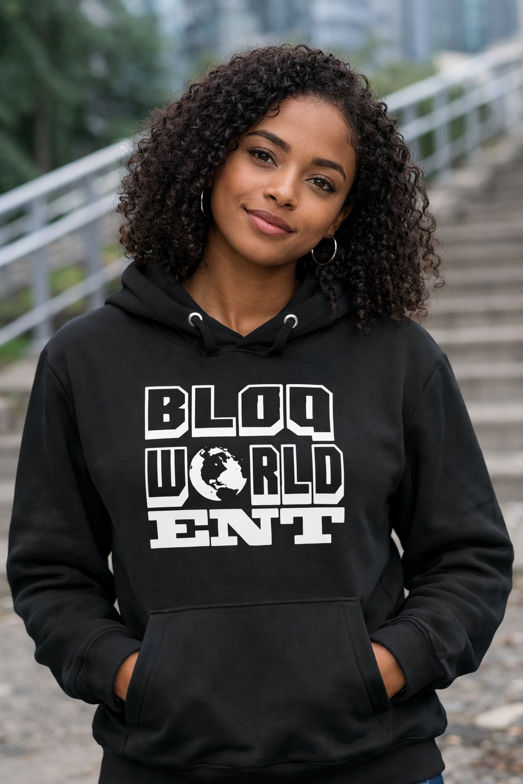 Black BloQ World ENT Hoodie – Premium Streetwear Pullover, Unisex Hip Hop Merch, Soft Fleece Fit